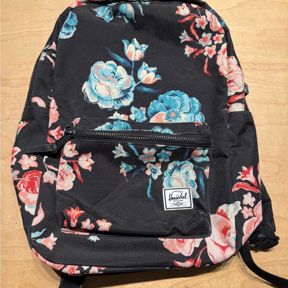 Herschel Black Floral Backpack